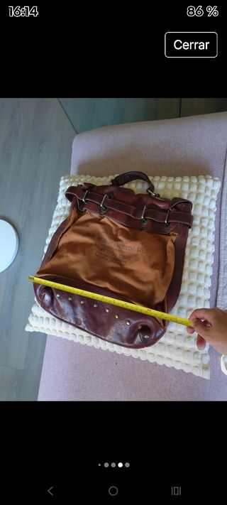 Bolso Replay Marrón Cuero y Lona