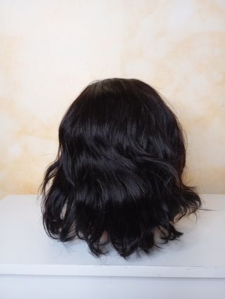 Peluca Pelo Natural Corta Negra
