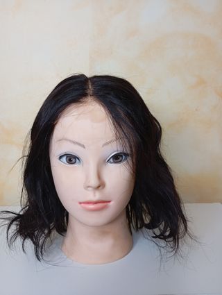 Peluca Pelo Natural Corta Negra