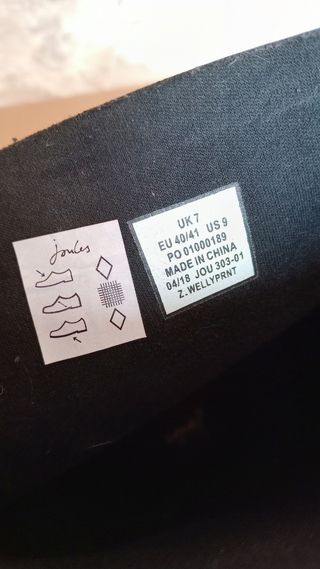 Botas de agua Joules negras con estampado otoñal