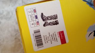 Botas de agua Joules negras con estampado otoñal