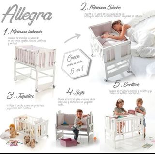 Minicuna colecho blanca multifuncional