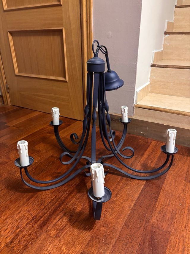 Lámpara de techo forja estilo candelabro