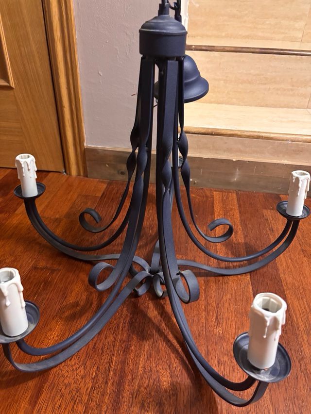 Lámpara de techo forja estilo candelabro