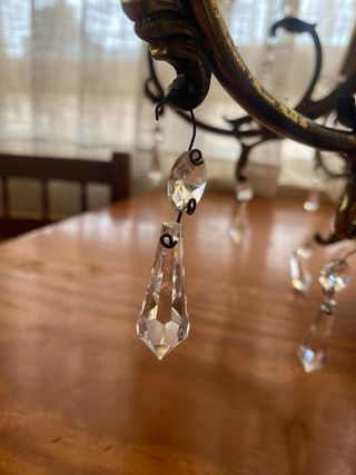Lámpara de techo de bronce con cristales