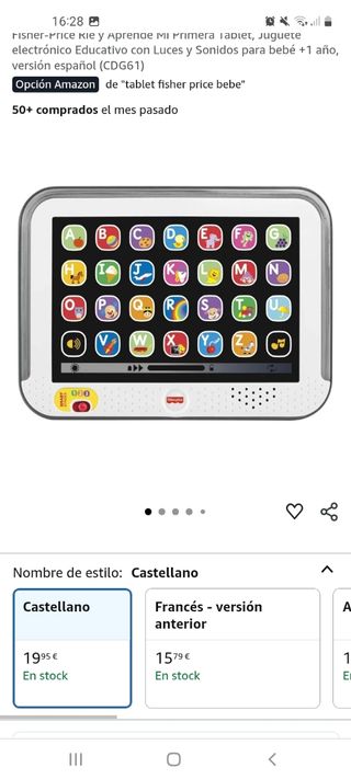 Tablet Fisher-Price para bebés +1 año