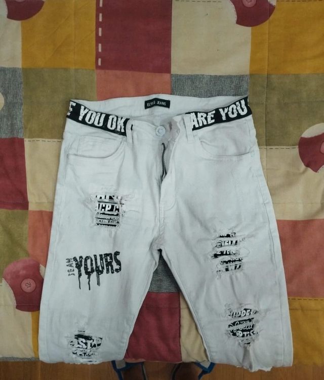 Pantalones Vaqueros Blancos ELYRE JHAR Rotos