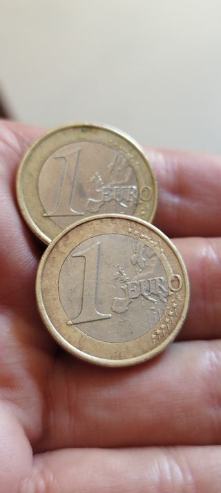 1 Euro Spagna 2007 errore metallo