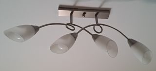 Lámpara de techo moderna plata y blanco