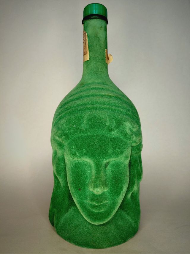 Botella Crema de Pipermint terciopelo verde caras