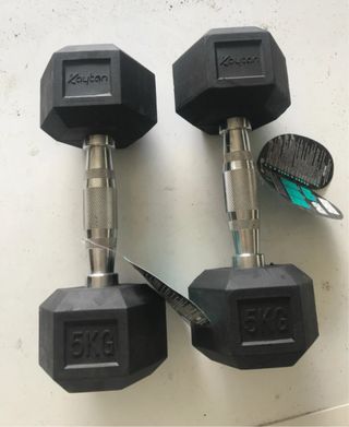 Juego 2 mancuernas hexagonales 5kg NUEVAS 