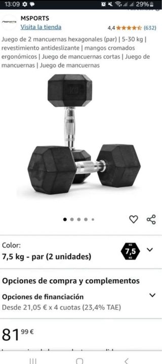 Juego 2 mancuernas hexagonales 5kg NUEVAS 