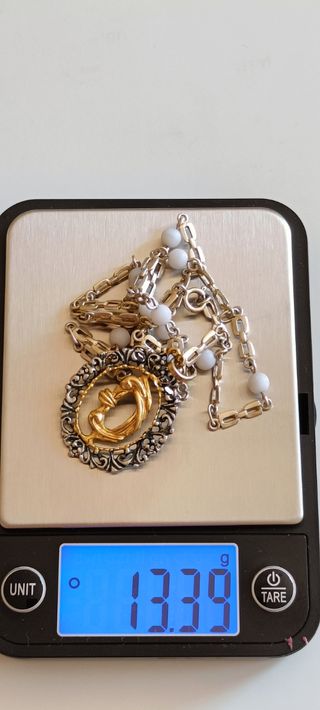 Collar Vintage Letra D Plata y Oro