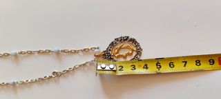 Collar Vintage Letra D Plata y Oro