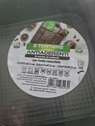 Set 3 Tortiere Antiaderenti General Trade