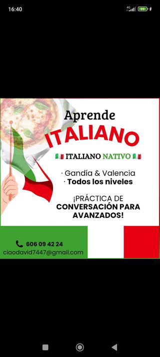 CLASES DE ITALIANO POR NATIVO 