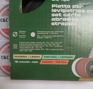 Plato lijador Parkside 115mm -y 12 lijas nuevo