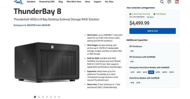 OWC ThunderBay 8 Almacenamiento Externo RAID