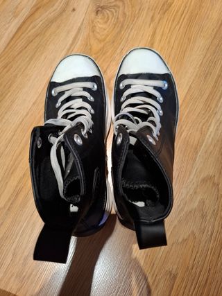 Zapatillas Botas Plataforma Mujer Negras 