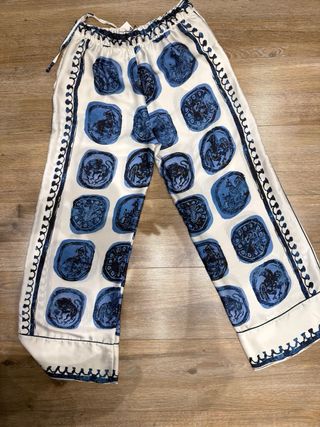 Pantalón Zara estampado azul S