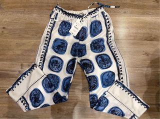 Pantalón Zara estampado azul S