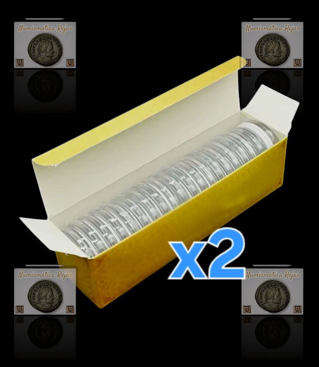 2 Lotes - 20 Cápsulas Monedas con goma hasta Ø46mm