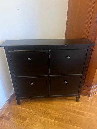 HEMNES scarpiera con 4 scomparti nero-marrone