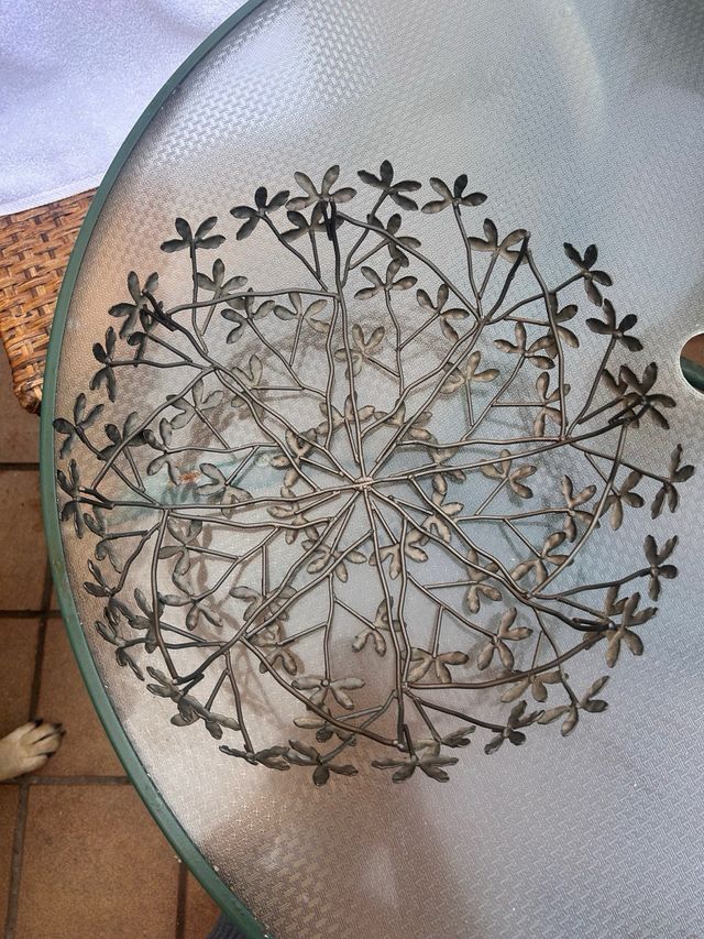 Centro de Fruticultura com Design de Folhas de Metal/Peça Central