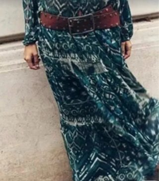 Falda boho Zara estampada hilo metalizado