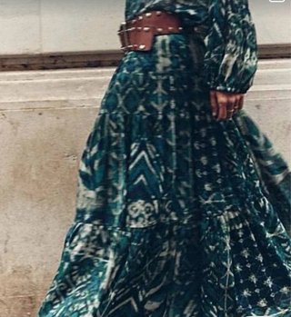 Falda boho Zara estampada hilo metalizado
