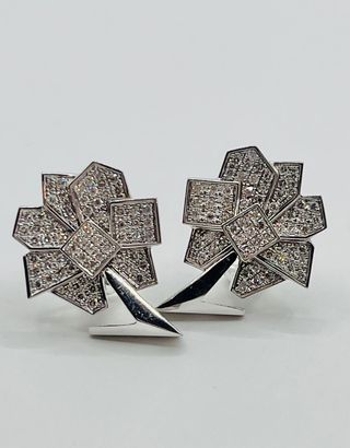 Pendientes Oro Blanco 18k Diamantes