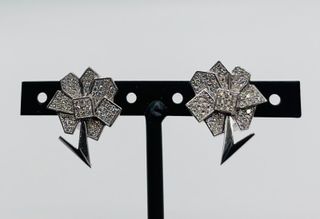 Pendientes Oro Blanco 18k Diamantes