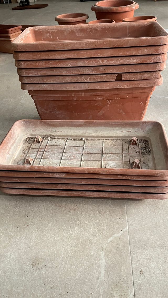 Lote de macetas de plástico