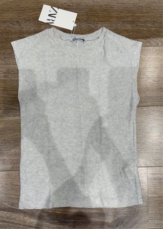Camiseta Zara Hilo Metalizado Plata