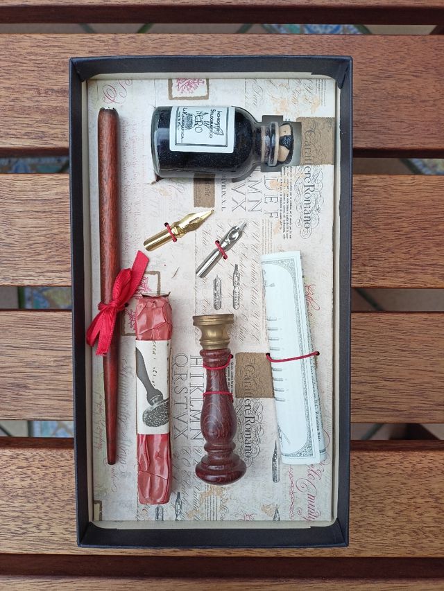 Set plumilla caligrafía y sello de lacre