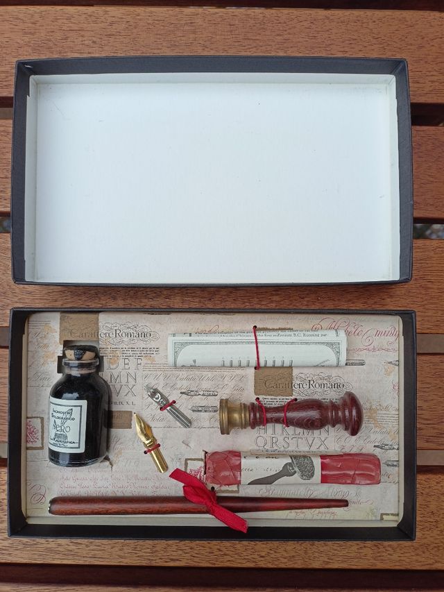 Set plumilla caligrafía y sello de lacre