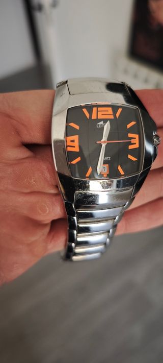 Reloj Lotus Hombre Shine Naranja y Plateado