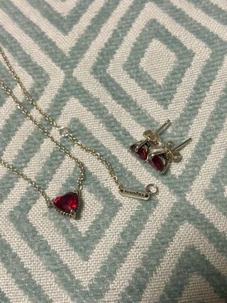 Conjunto Pandora Corazón Rojo