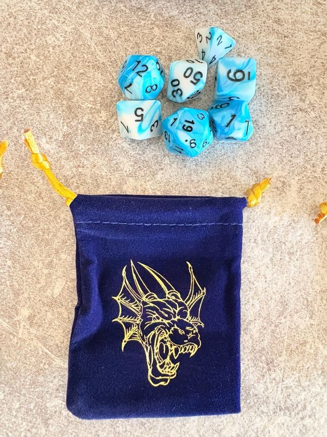 Set Dadi D&D con Sacchetto Blu
