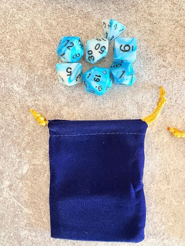 Set Dadi D&D con Sacchetto Blu