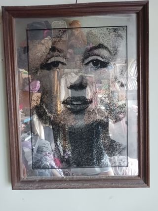 Specchio Marilyn Monroe cornice in legno 43x33