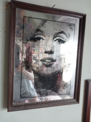 Specchio Marilyn Monroe cornice in legno 43x33