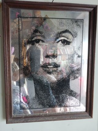 Specchio Marilyn Monroe cornice in legno 43x33