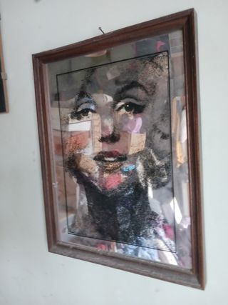 Specchio Marilyn Monroe cornice in legno 43x33