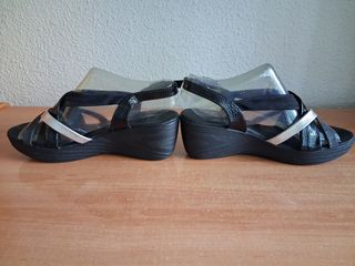Sandalias Mujer 24 Horas Negro/Plata