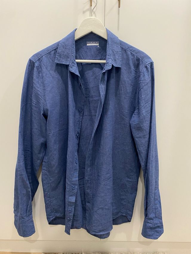 Camisa Lino Intimissimi Uomo Talla M Azul