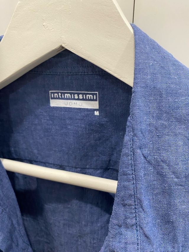 Camisa Lino Intimissimi Uomo Talla M Azul