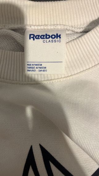 Reebok Sudadera Blanca Talla M
