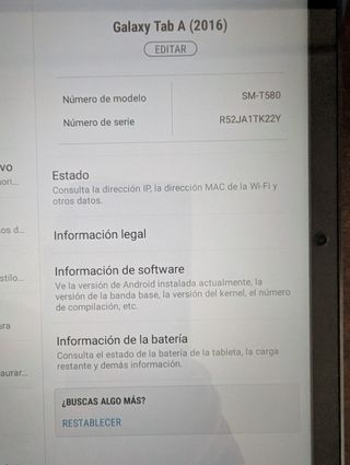 Samsung Galaxy Tab A 2016 Negra