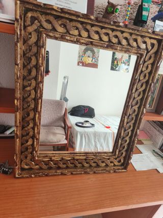 Espejo decorativo madera y dorado